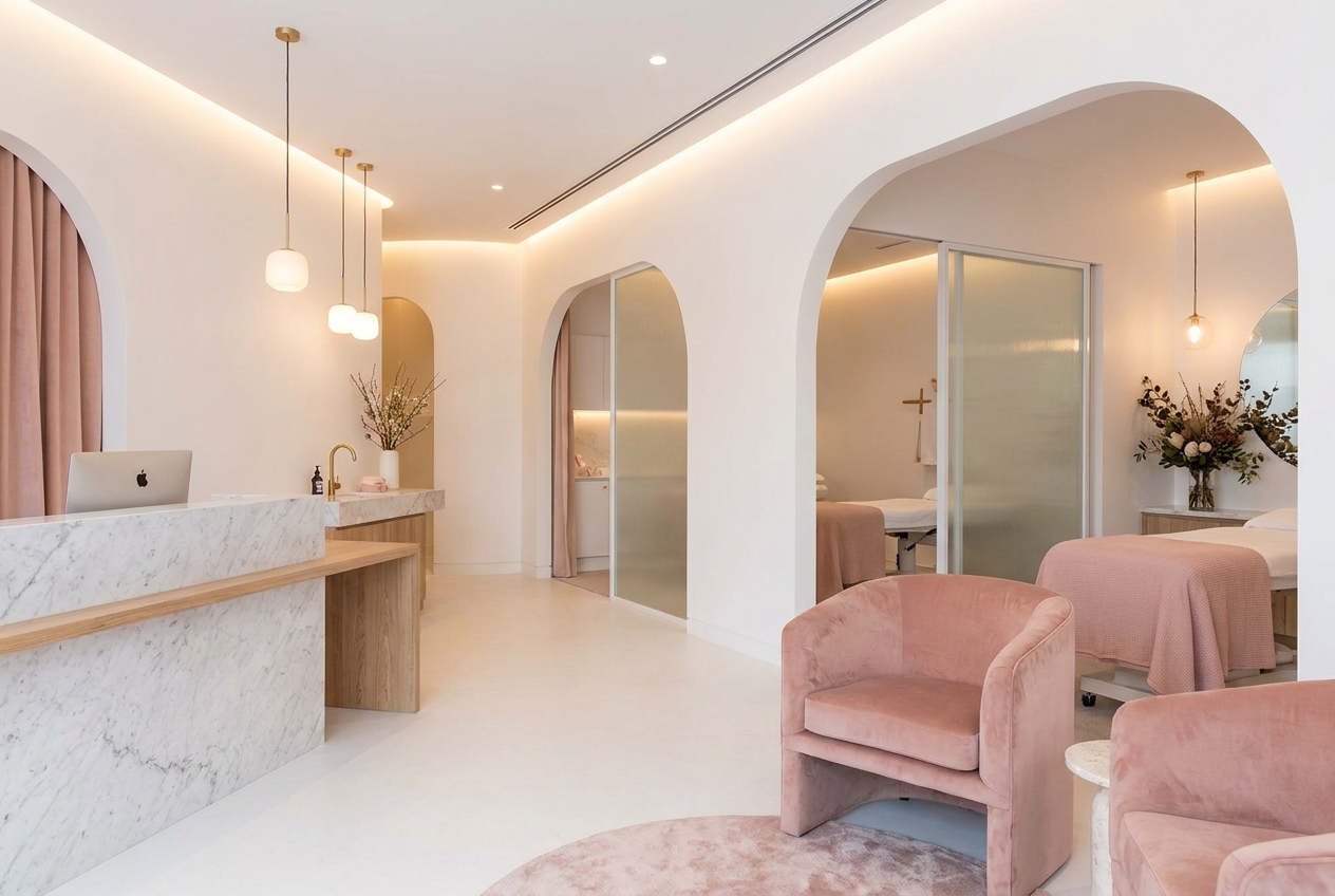 Interior klinik kecantikan Nafiya Skin Care di Dolopo Madiun