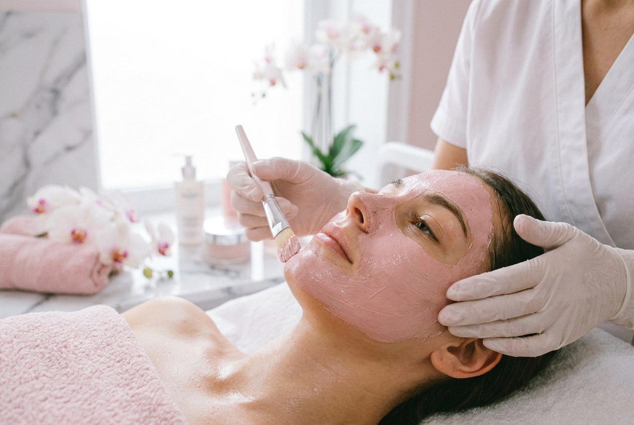 Proses perawatan facial higienis di Nafiya Skin Care